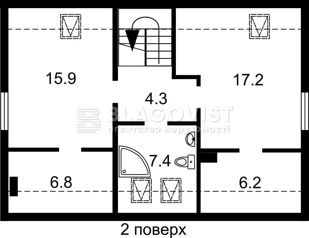 Продаж 2 пов.будинку 127.0 м2,Бортничі,менше 4 км.від м.Бориспільська