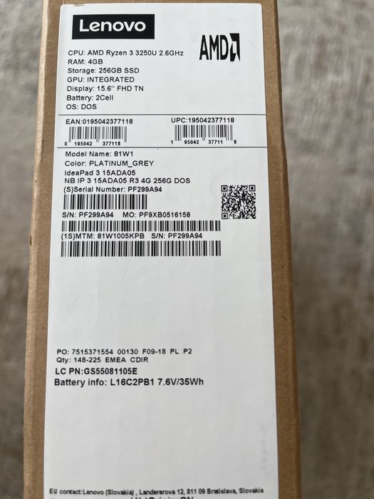 Laptop lenovo ideapad3