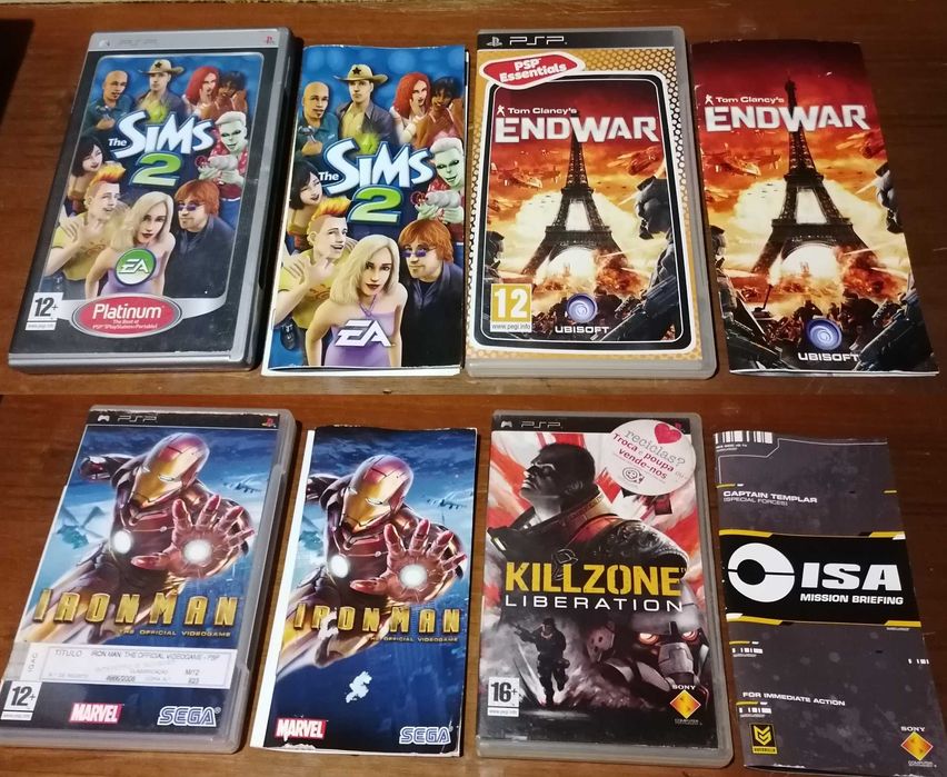 14 Caixas/Manuais de Jogos PS2/PS3/Wii/PSP