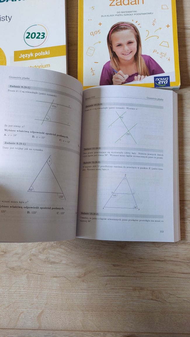 Duży zestaw do egzaminu ósmoklasisty polski matematyka Stan idealny