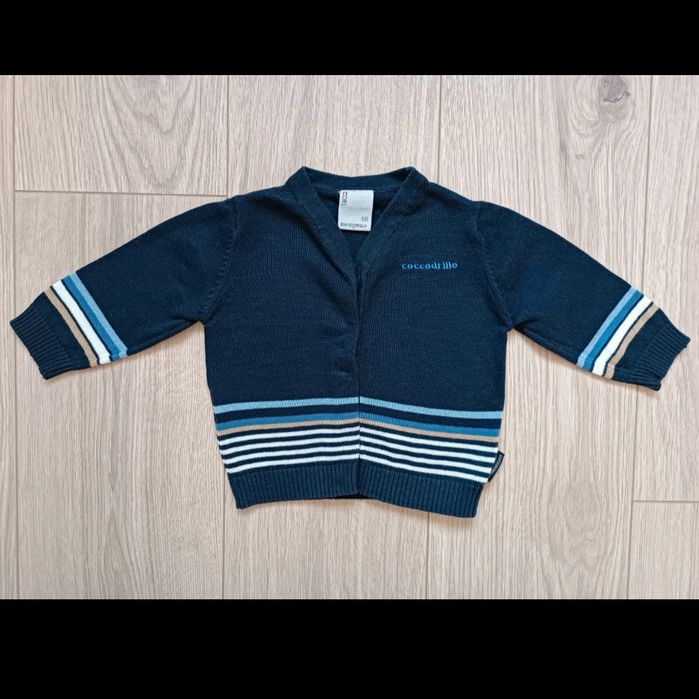 Sweterek granatowy zapinany na guziki elegancki coccodrillo 68