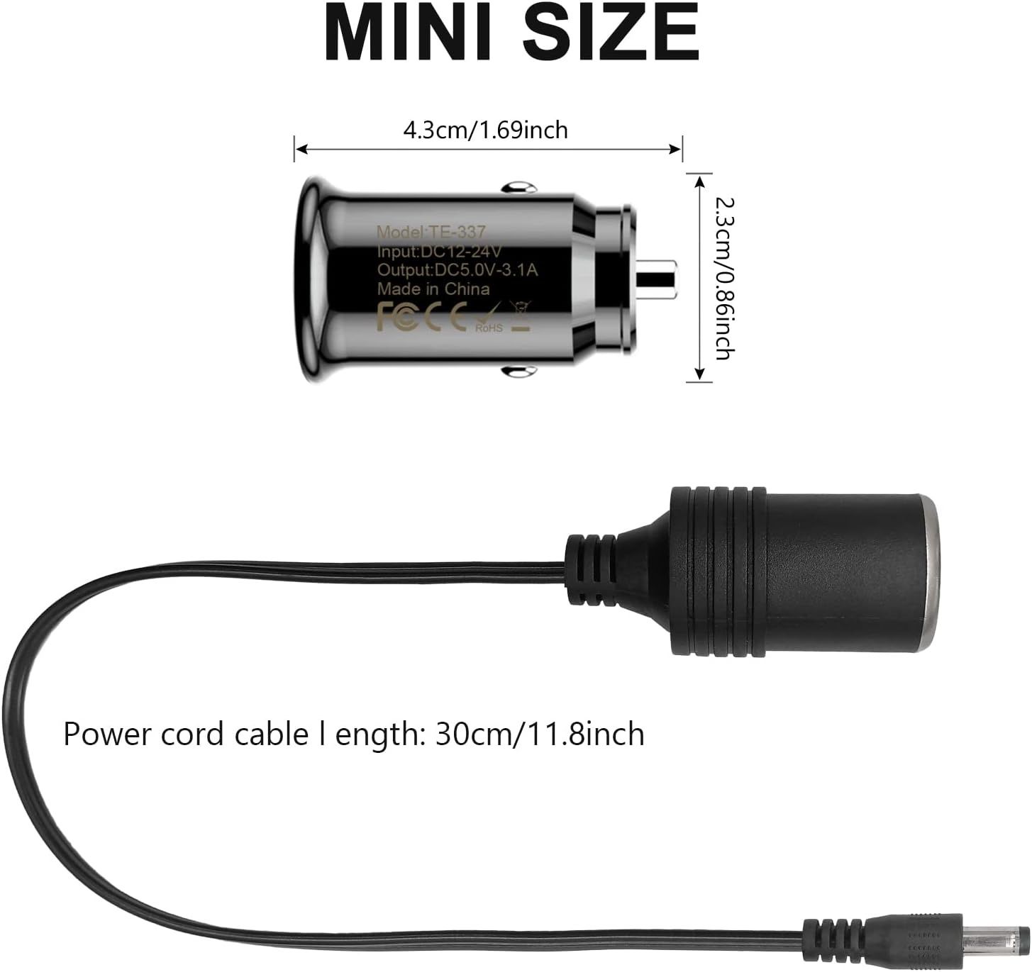 Mini port USB podwójna ładowarka samochodowa