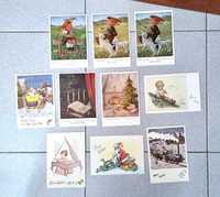 Lote de 10 postais festivos