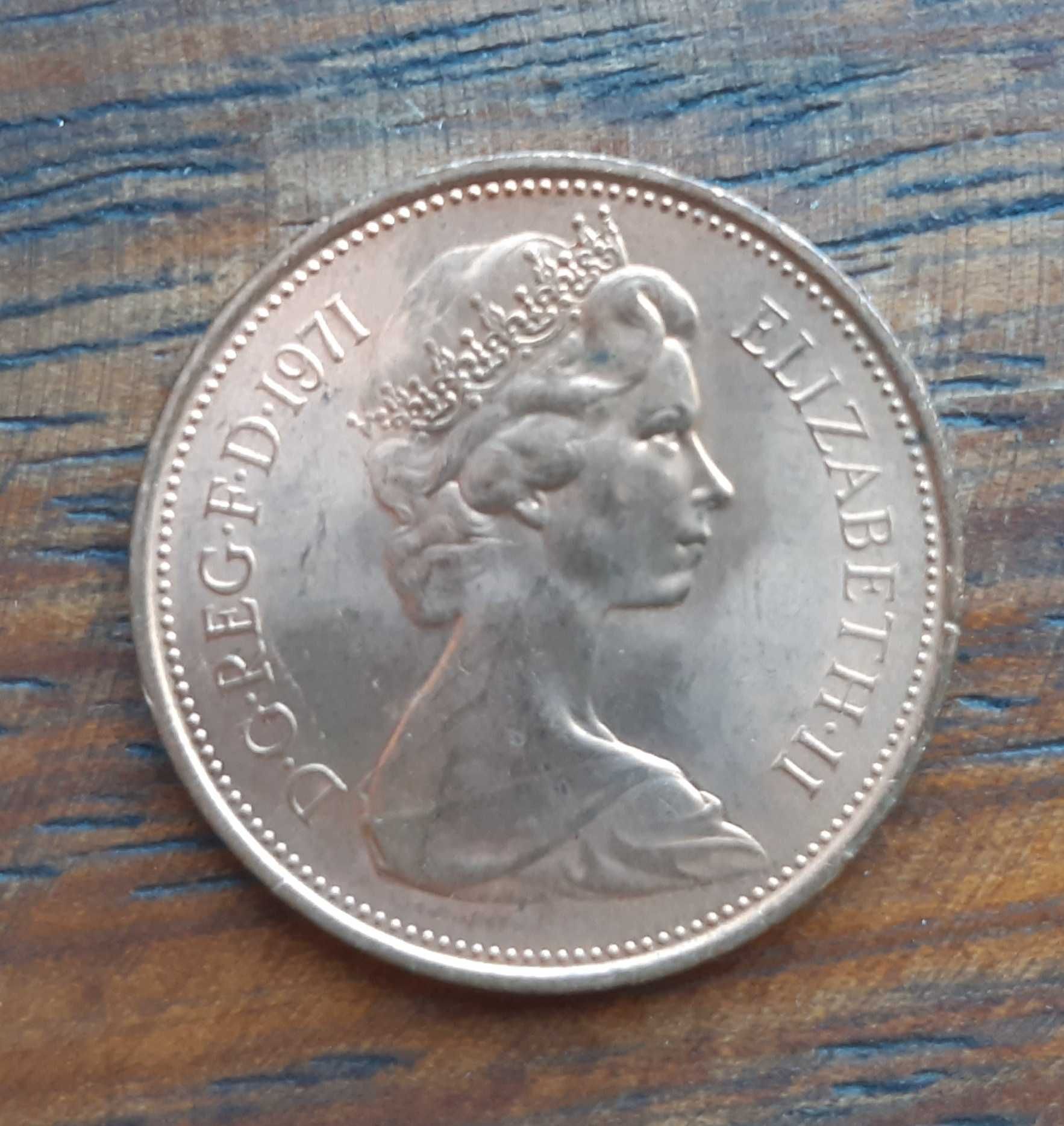 1971 New Pence 2p British Elizabeth II Coin