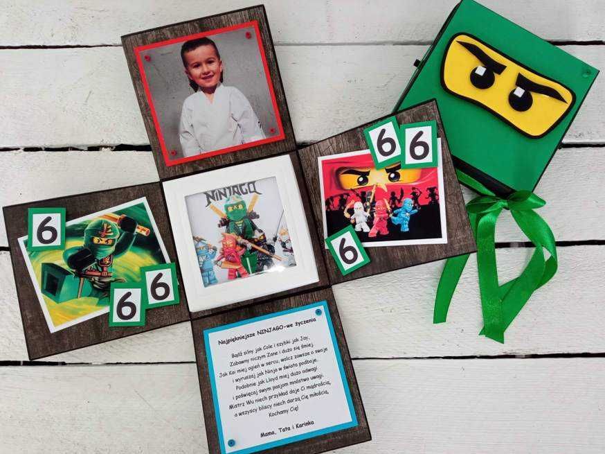 Exploding box urodziny dla dziecka kartka urodzinowa 3D Ninjago