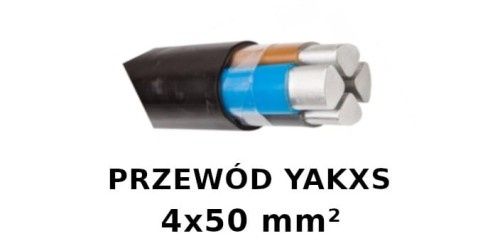 Kabel ziemny YAKXS 4x50 mm aluminium, przewód 37 i 22 mb używany