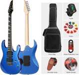 Gitara elektryczna dla początkujących nowa idealna w kolorze blue