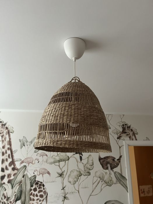 Torared Ikea klosz lampa wiszaca turzyca trawa boho 55cm duzy