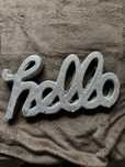 Brokatowy napis hello
