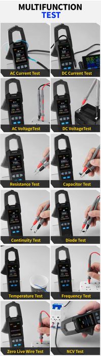 Токовые клещи FNIRSI DMC-100. AC/DC+термопара. Отдельно чехол