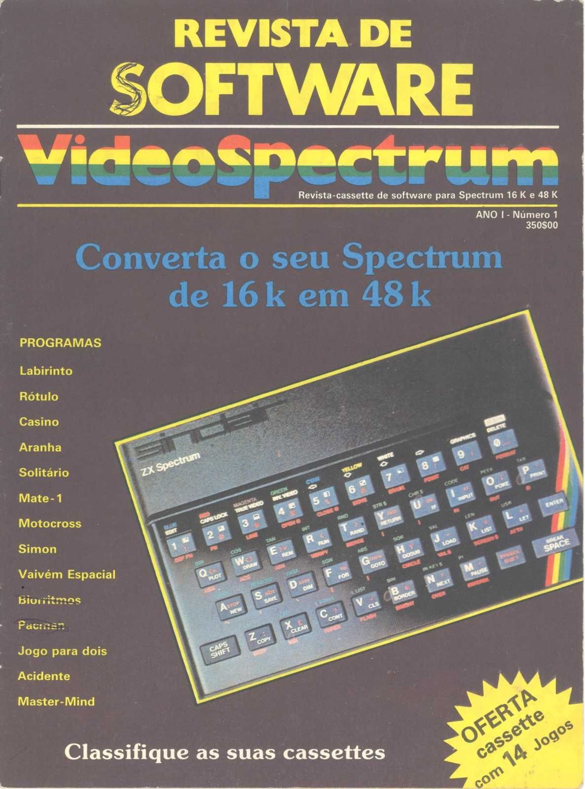 VideoSpectrum - raro - nº1, 2 e 3 -revista vintage informática anos 80