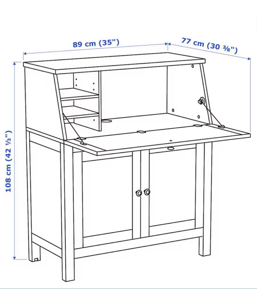 Sekretarzyk biurko Ikea Hemnes czarnobrazowy