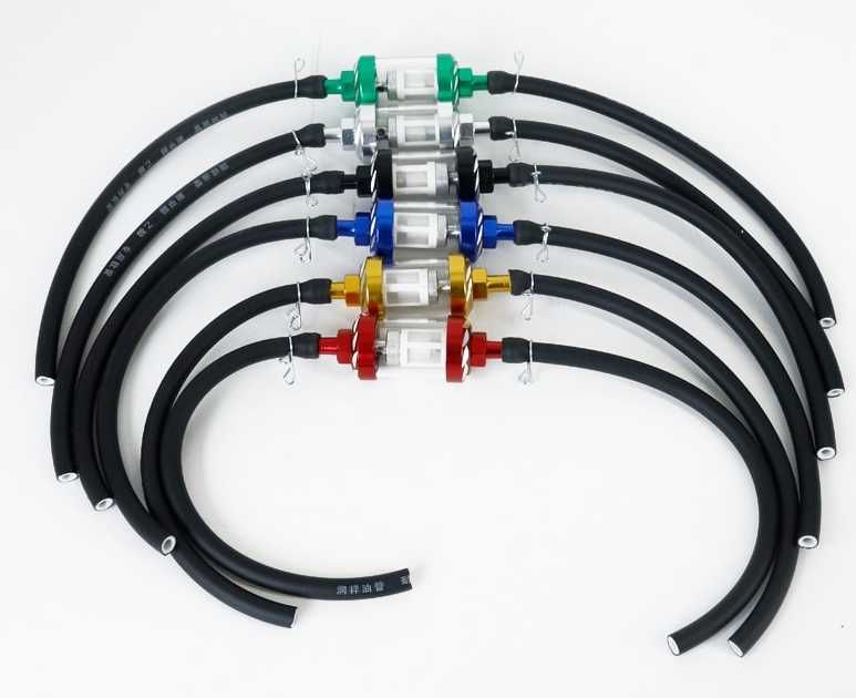 Фильтр бензиновый тонкой очистки + бензиновый топливный шланг + зажимы