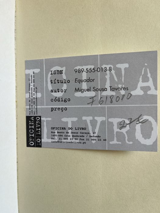 Livro Equador em muito bom estado