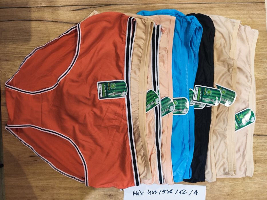 Majtki duże 4XL/5XL figi damskie NOWE bambusowe zestaw 12 sztuk