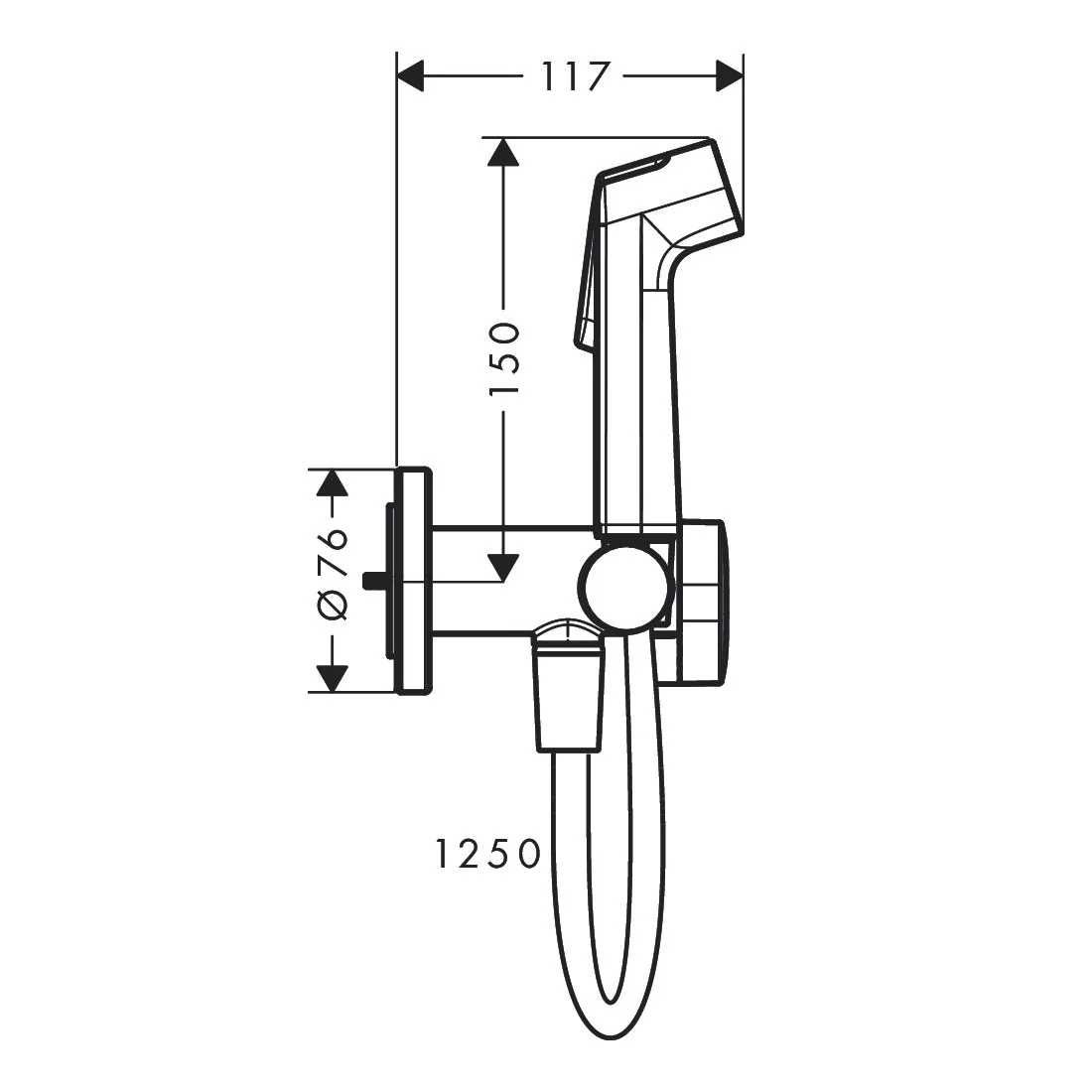 29232000+29235180 Hansgrohe BidetteS Гігієнічний душ+прихована частина