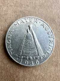 Монета   5 шилінгів, Австрія. 1936р. ( Рідкісна монета категорії *R)