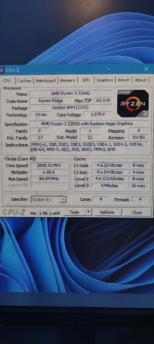 Процесор Ryzen 3 2200g
