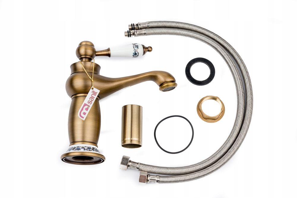 RETRO 125 bateria umywalkowa prysznicowa stare złoto