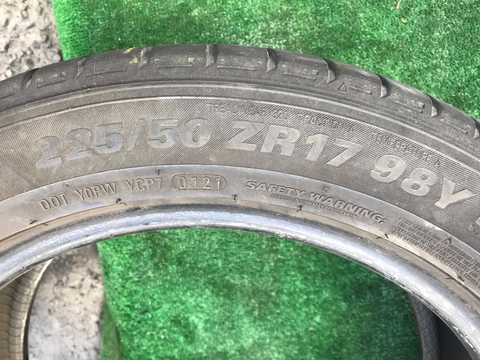 Шини Kumho 225/50r17  Пара літо б/у склад Оригінал