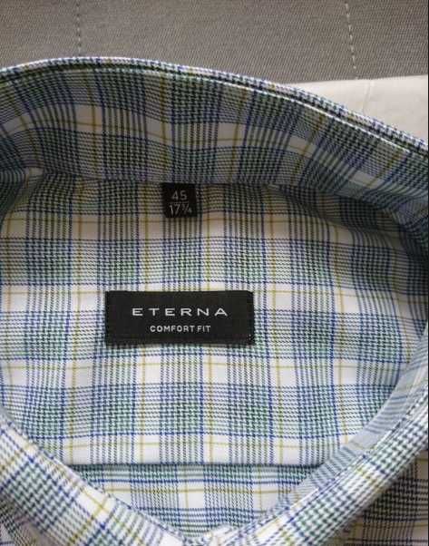 Klasyczna Elegancja: Męska Koszula w Kratę Eterna, Rozmiar 45