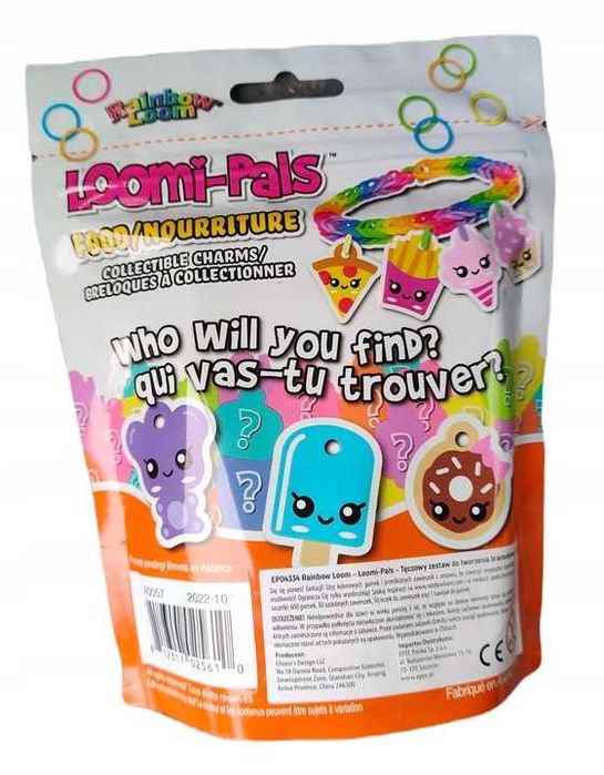 Zestaw gumek do robienia bransoletek Rainbow Loom - zawieszki jedzenie