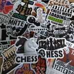 50 Stickers Autocolantes Xadrez