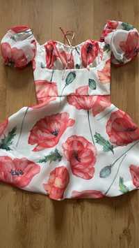 Сукня корсетна міні в маки