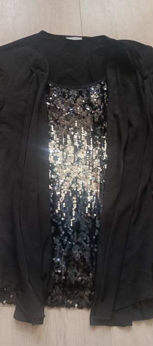 Cekinowa bluzka z narzutką C&A roz. 46