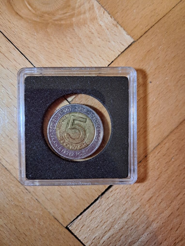 Moneta z 2018r. 5zł na 100-lecie odzyskania przez Polskę niepodległość