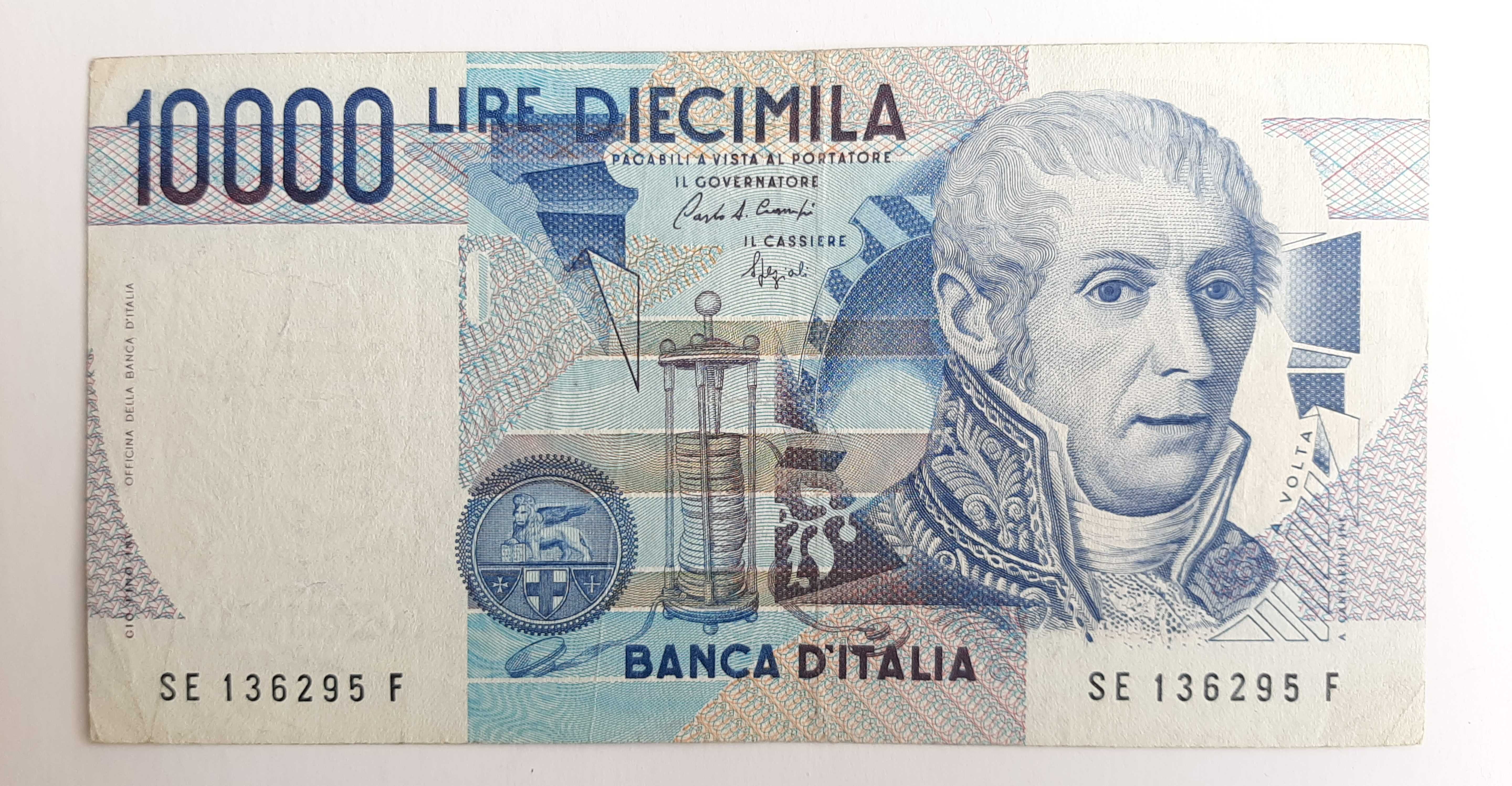 Nota de 10000 Lire Itália - já com 52 anos!