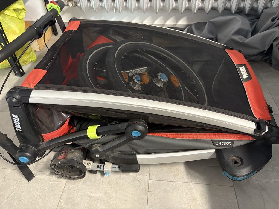 Thule chariot cross 2 przyczepka rowerowa czerwona dodatki