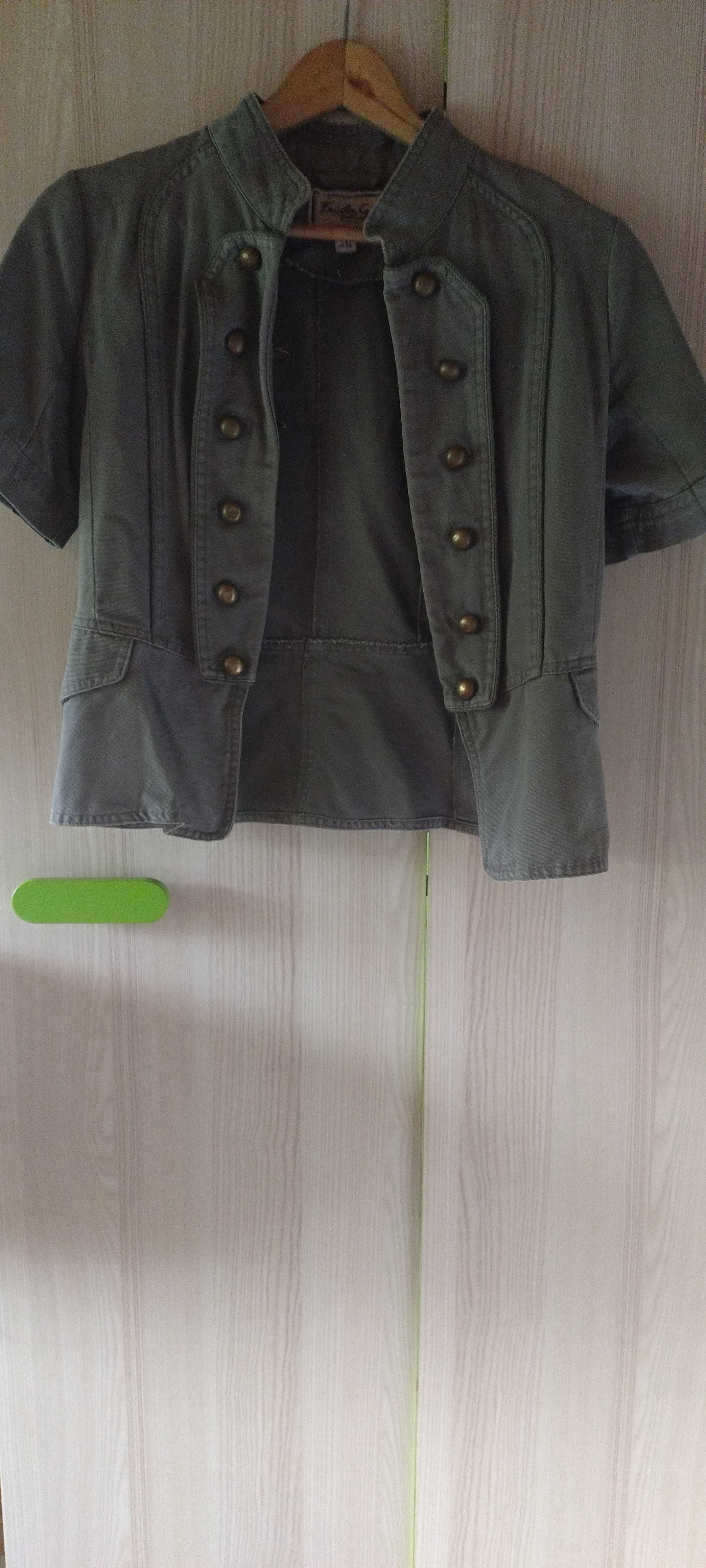 Crop -Trencz Bluza w kolorze khaki .
