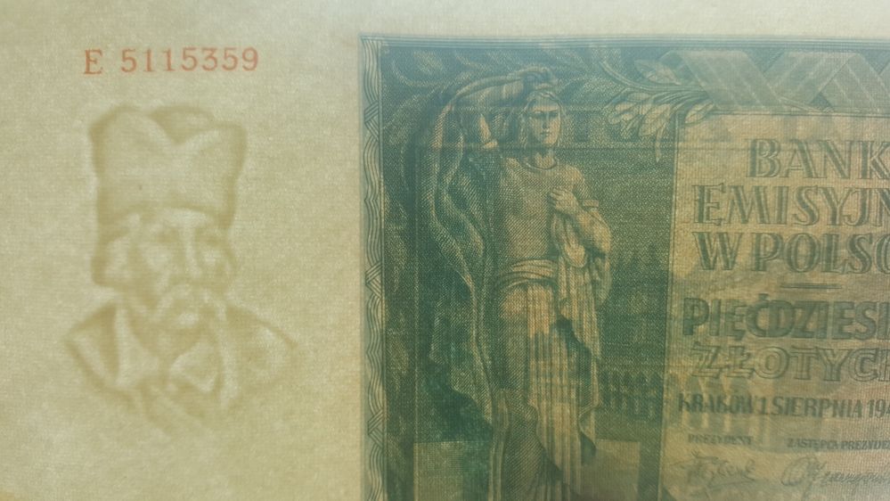 3 stare bankoty 50 zł z 1941 r.