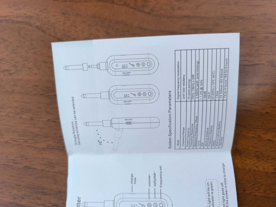 Transmissor e recetor de guitarra