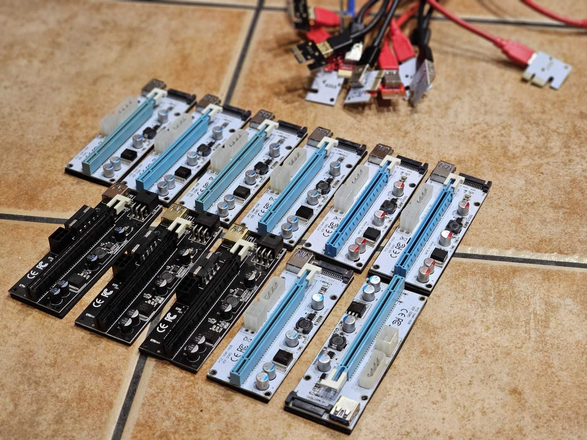 Risers para mining Versão 008S e 009S, PCI-E 1x p/ 16x