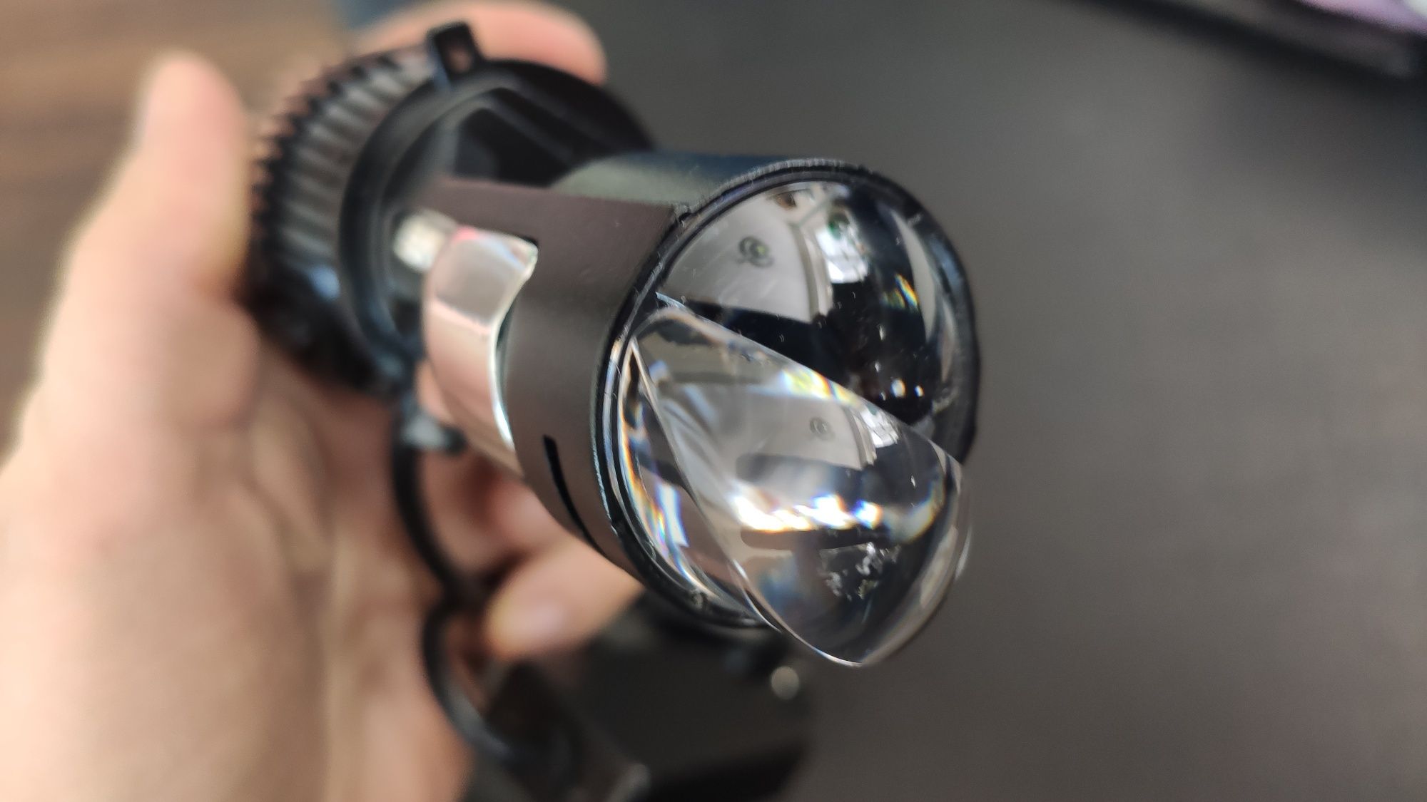 Лампа LED H4 для мотоцикла линза 6000К