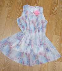 Dziewczęca kwiecista sukienka plisowana H&M roz 116