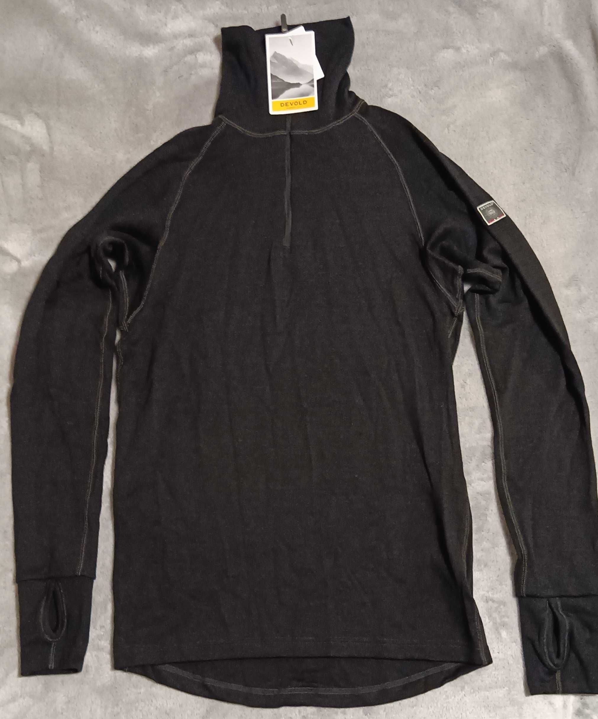 Koszulka Devold Expedition Merino 235 Zip Neck Man S black nowa