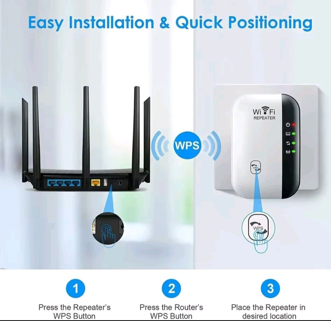 Wzmacniacz Wi-Fi 300Mb/s Repeater BIAŁY