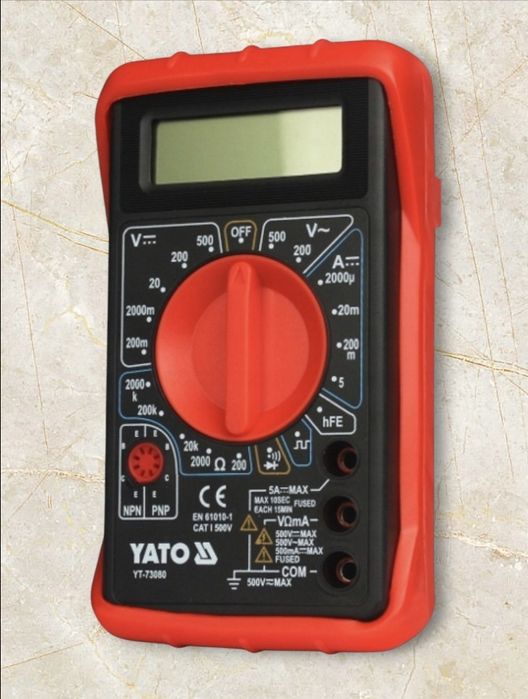 Multimetr Cyfrowy Miernik Uniwersalny Wyświetlacz LCD YATO