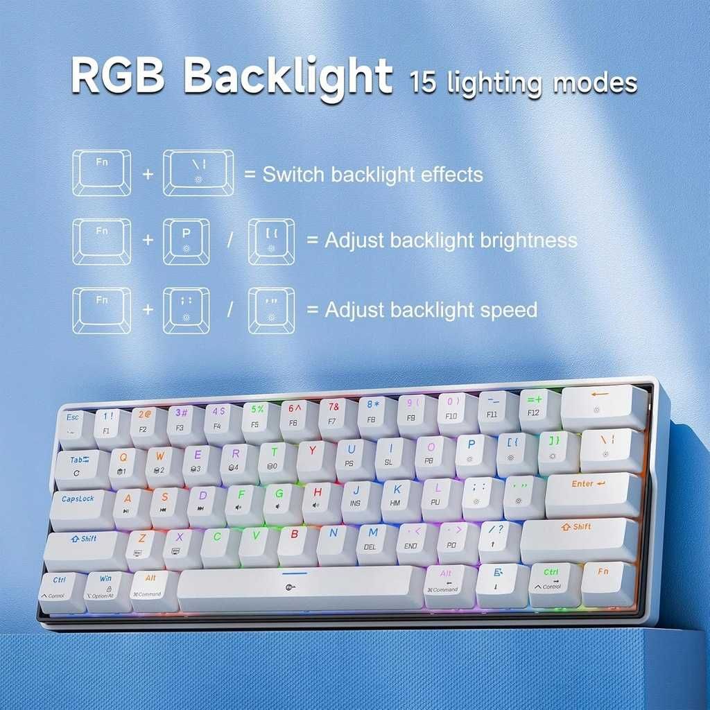 KEMOVE K61SE 60% mechaniczna klawiatura RGB  Red Linear Switch POWYSTA