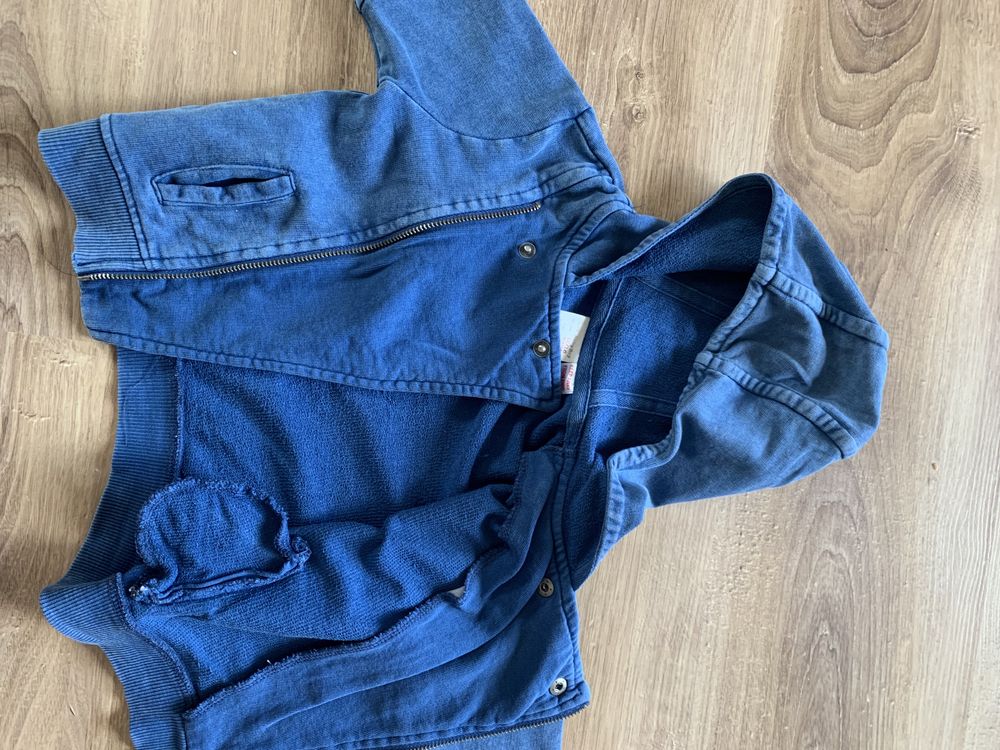 Bluza Zara kolor denim z efektem sprania