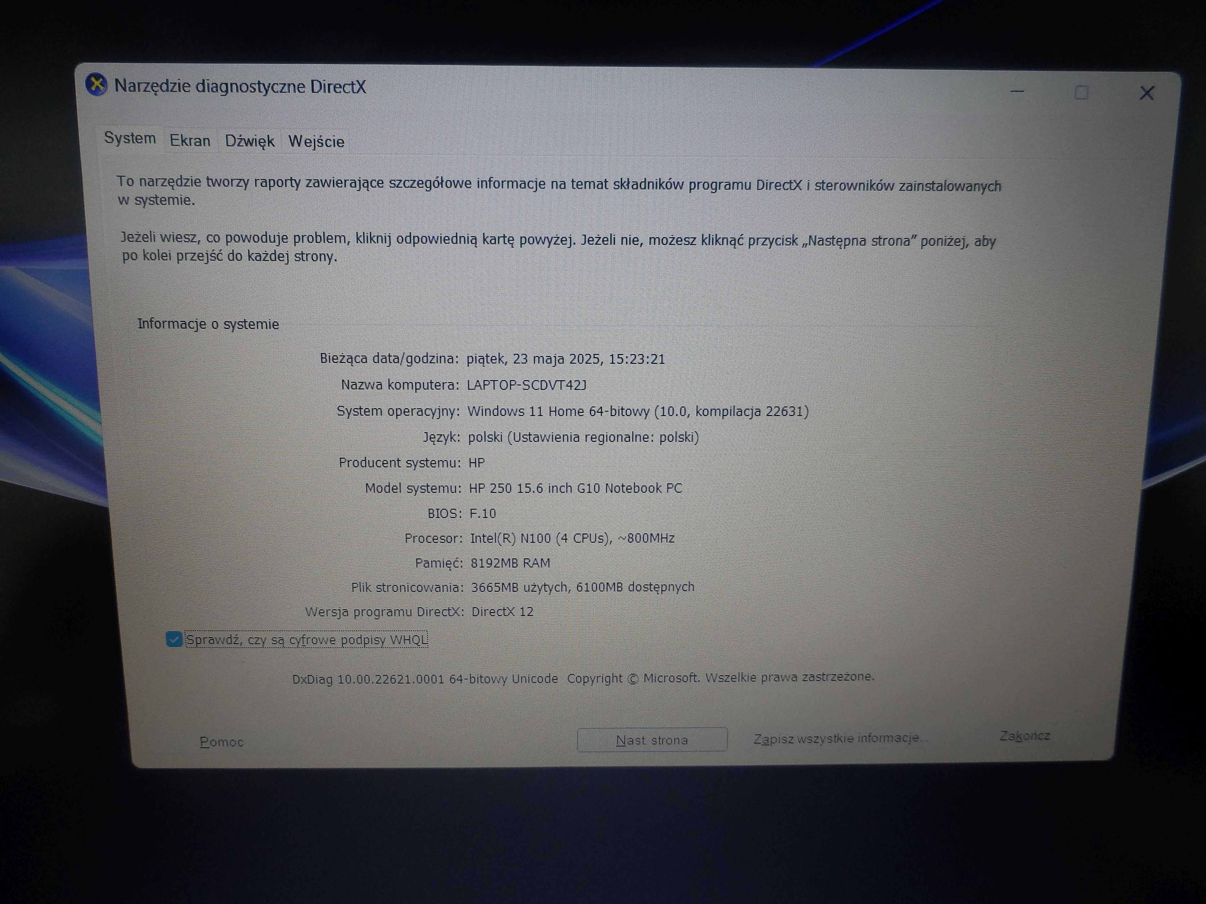 Laptop HP 250 G10 - NOWY