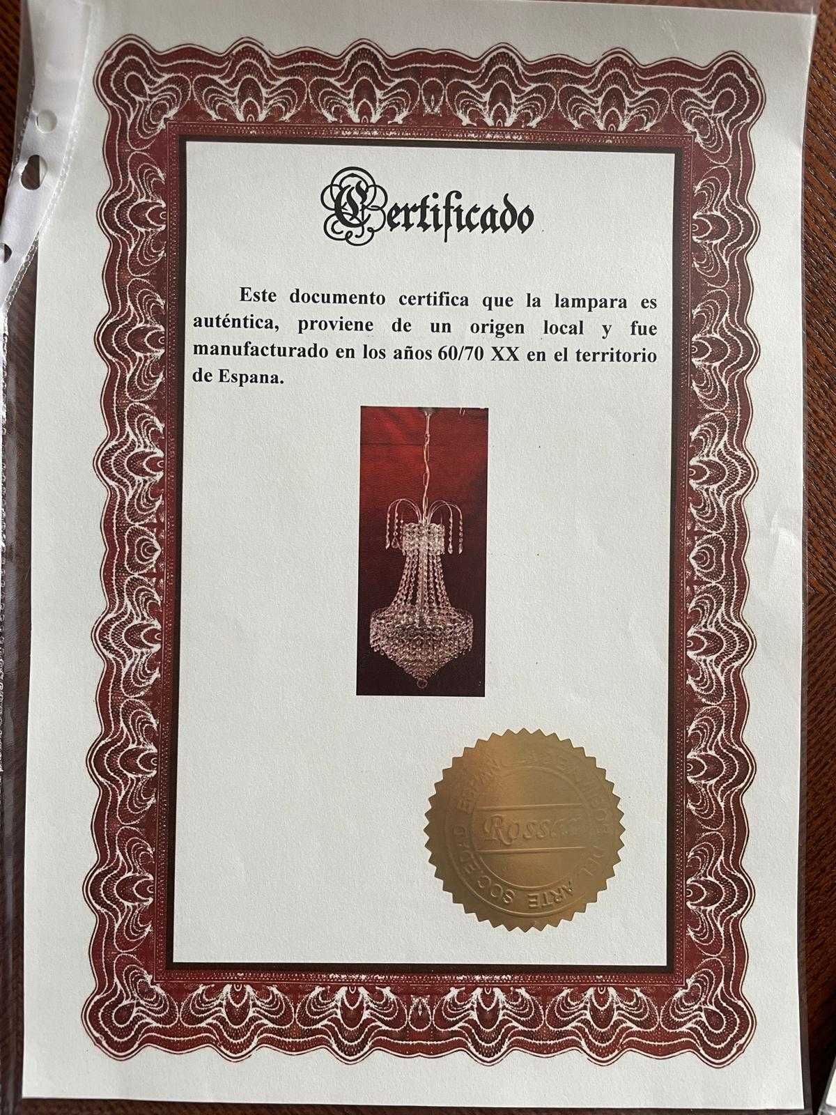 Piękna, hiszpańska lampa kryształowa