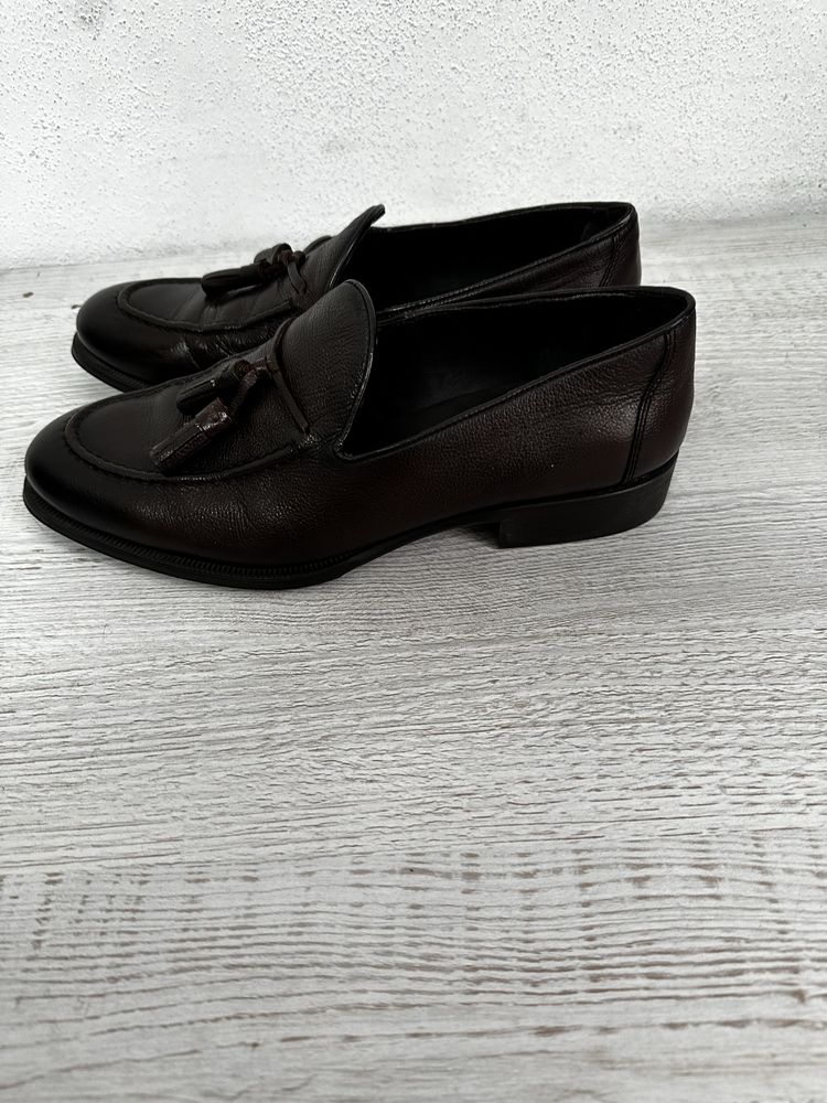 Brazowe mokasyny zara