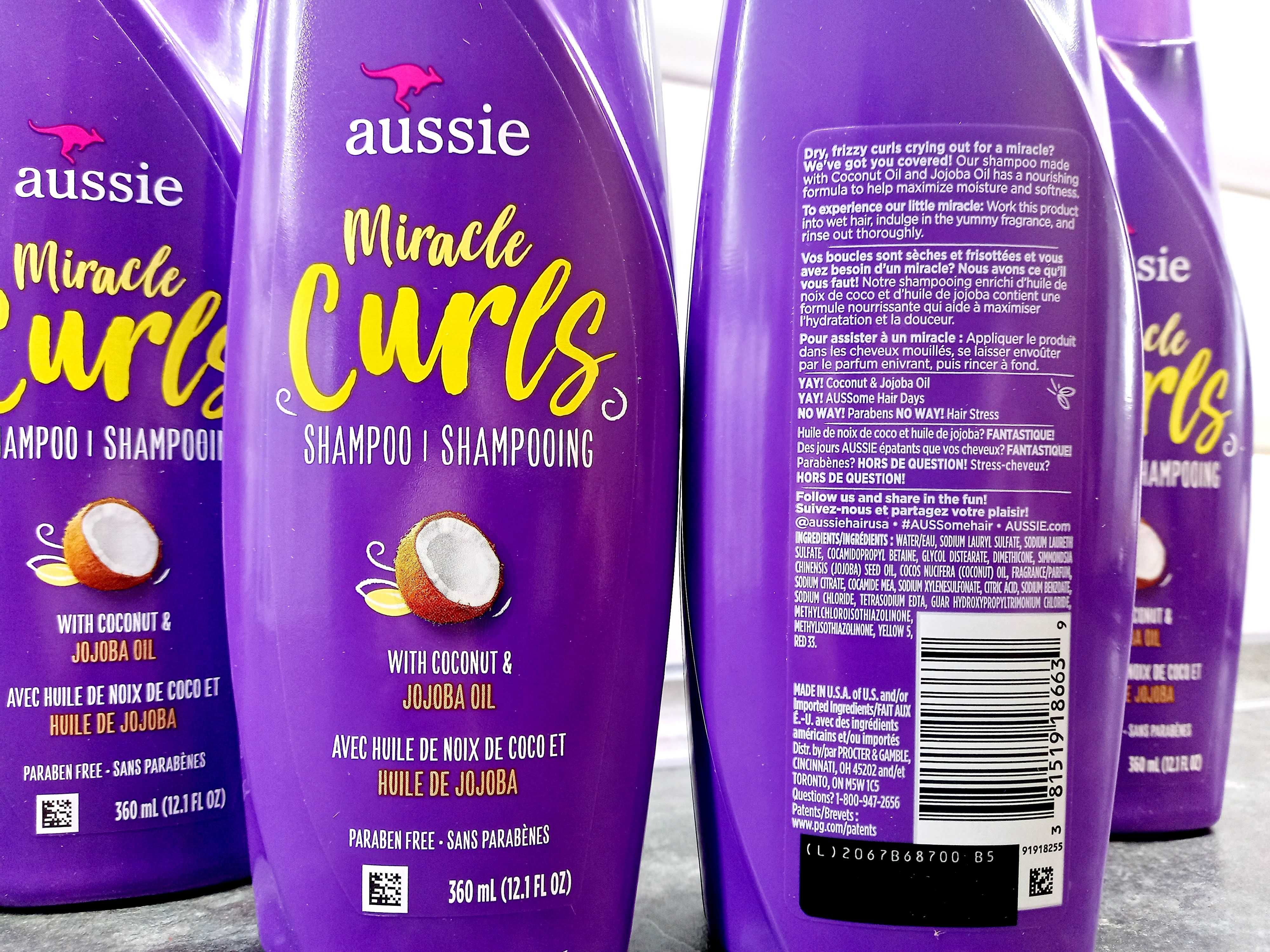 Aussie, Miracle Curls Shampoo (360 мл), шампунь с кокосовым маслом