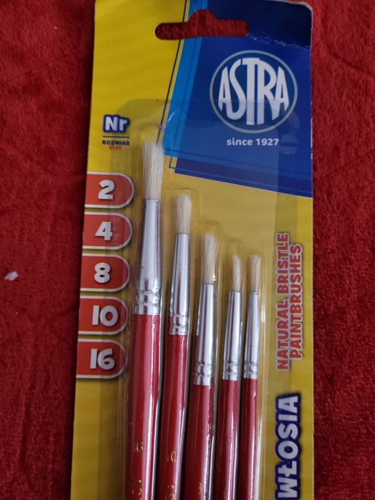 Zestaw 5 pędzli z naturalnego włosia Astra