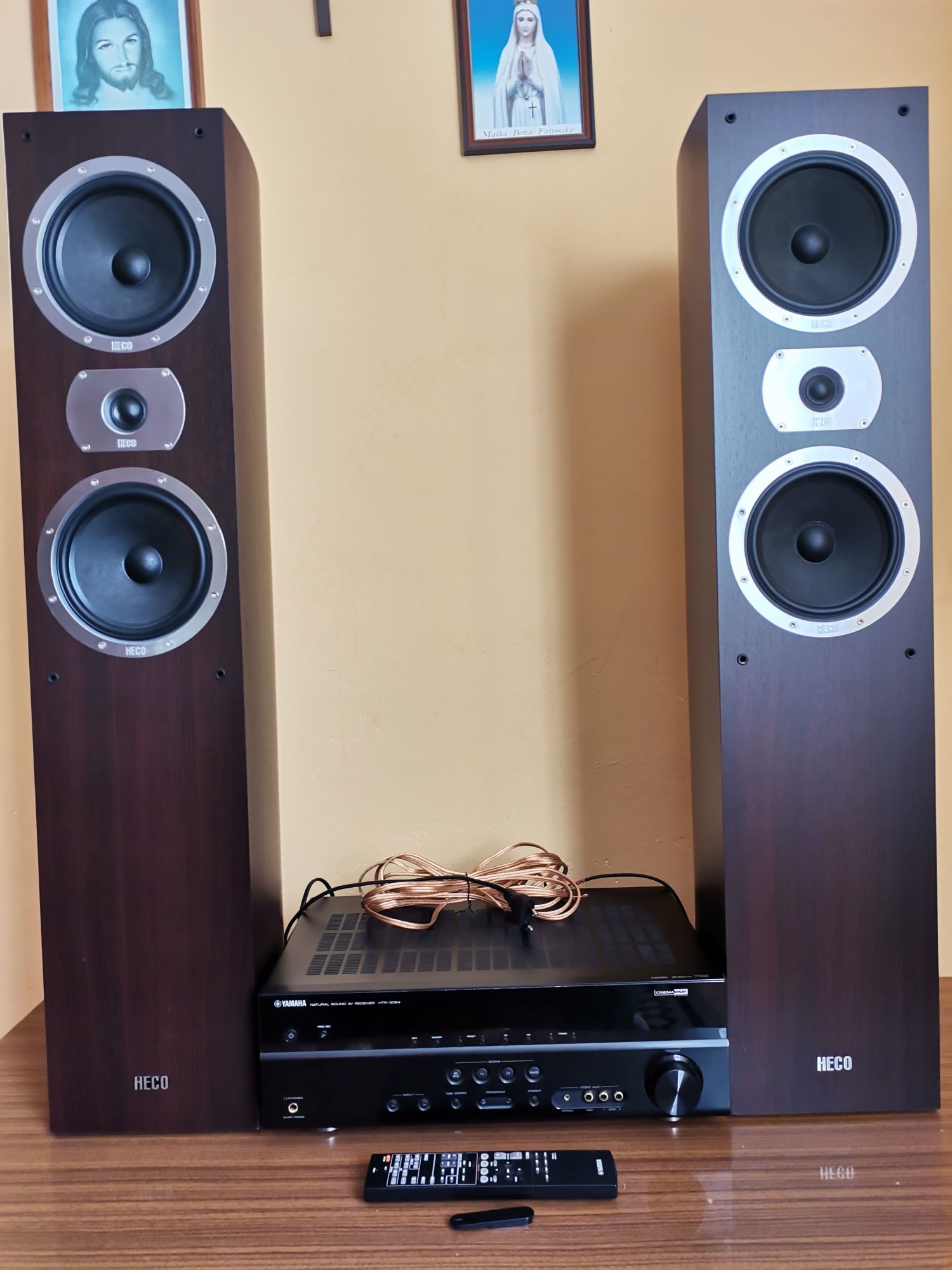 Kolumny podłogowe Heco Victa 501 i amplituner Yamaha htr-3064