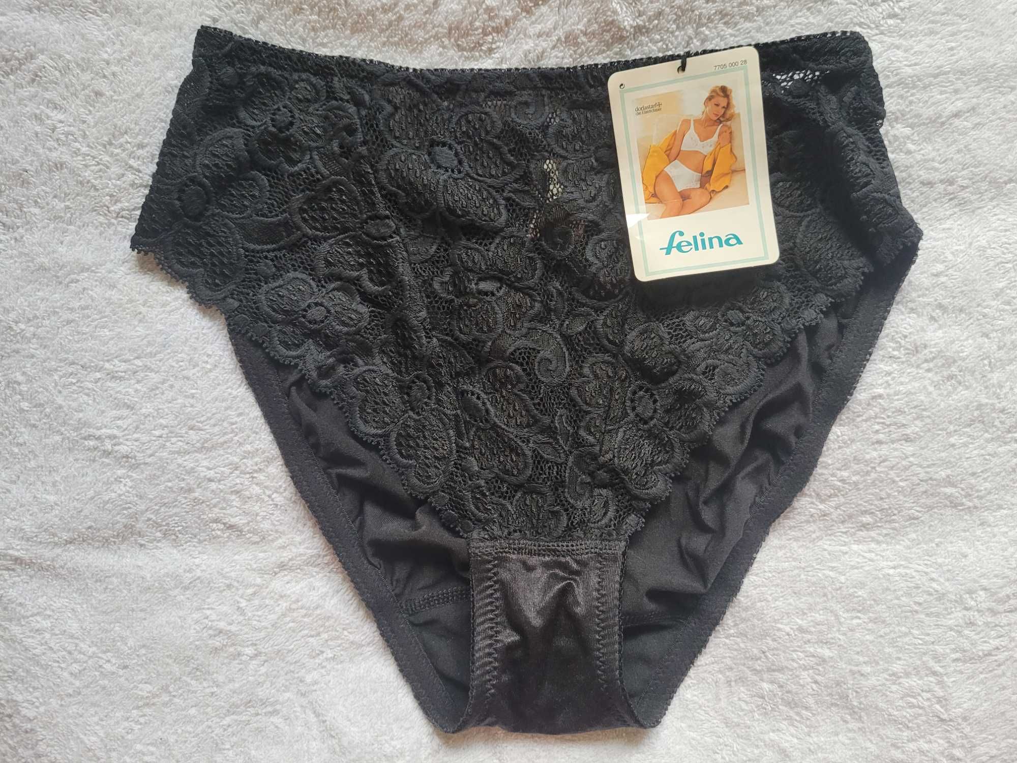 FELINA czarne r.38 i brązowe r.42 przezroczyste majtki NOWE